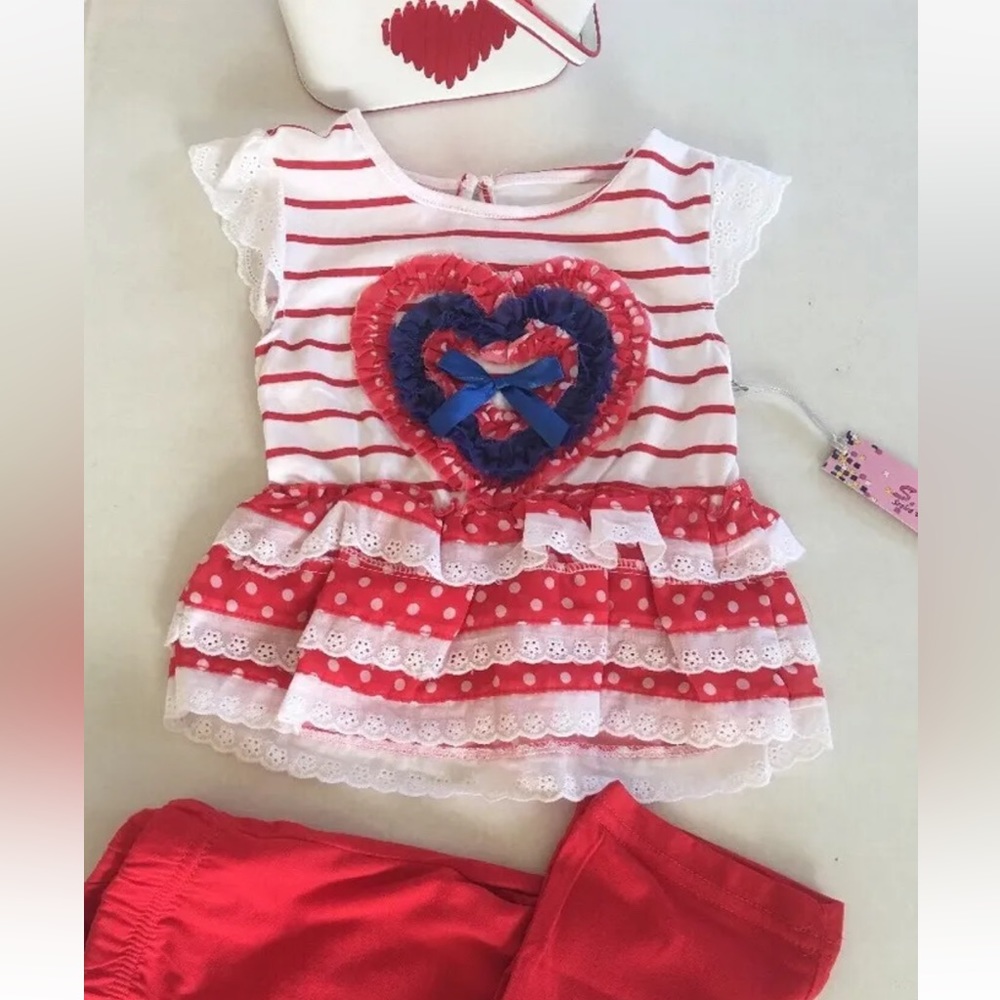 BNWT S.W.A.K.Sz 2 Valentine Outfit Layered Lace